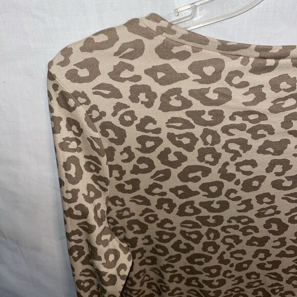 Quacker Factory Women’s Dressy Blouse Size Large Beige Leopard Print Party NWT - Picture 11 of 12